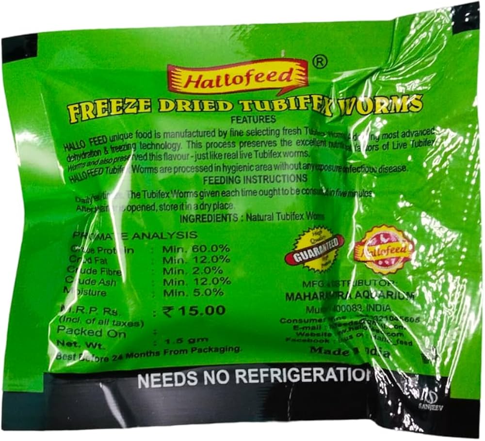 Hallofeed Freeze Dried Tubifex Worms – 1.5g Cube Packs