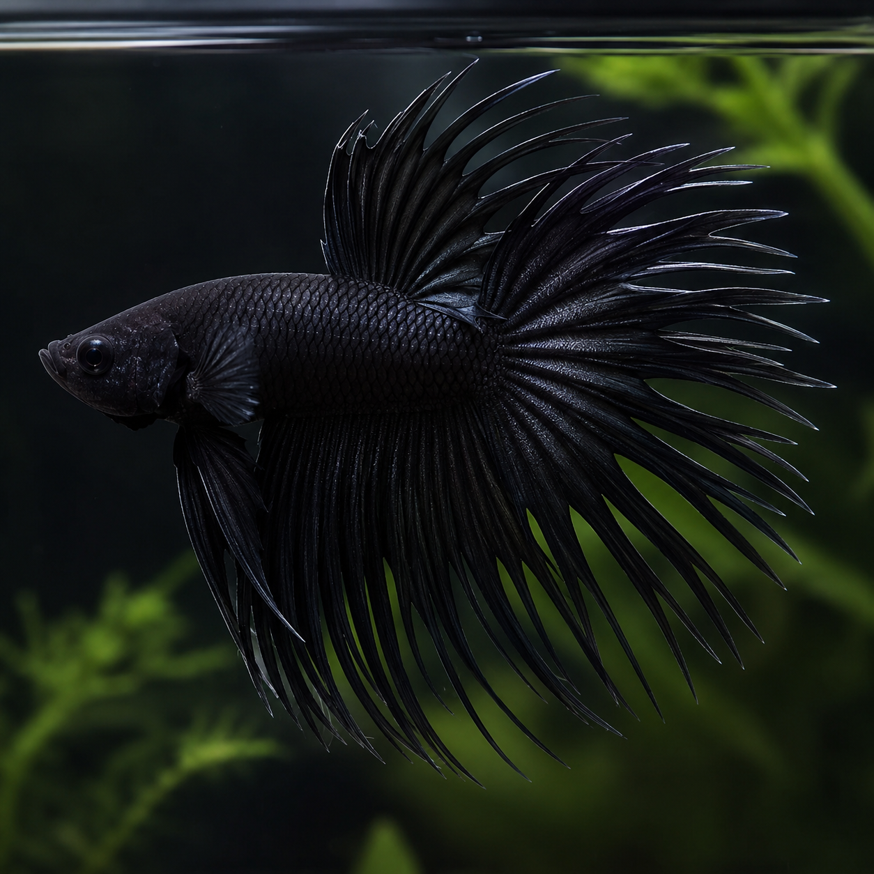 Black Crown Tail Betta – Male – Live Betta Fish