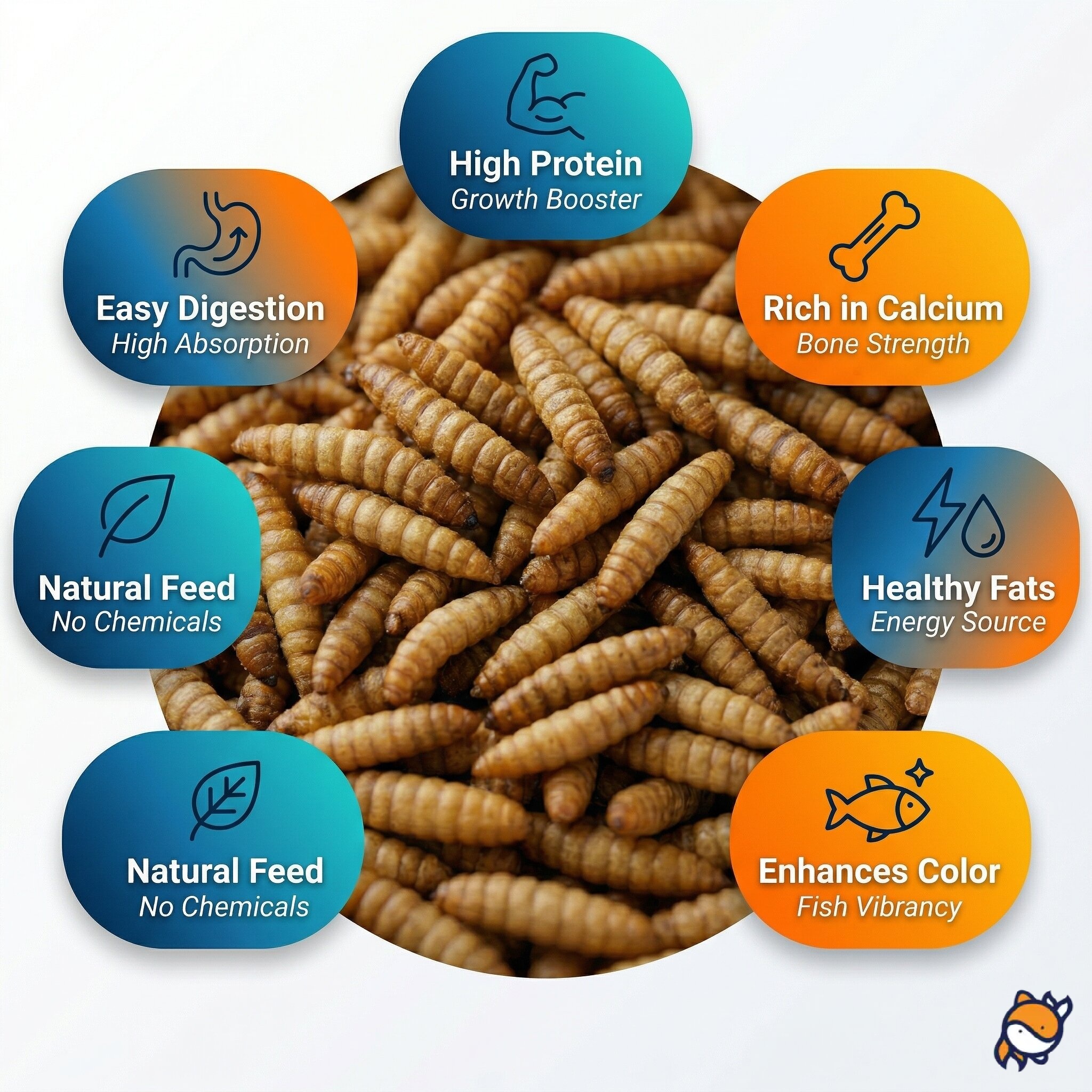 MW Puffed BSFL – Crispy High-Protein Feeder Insect for Fish, Birds and Reptiles