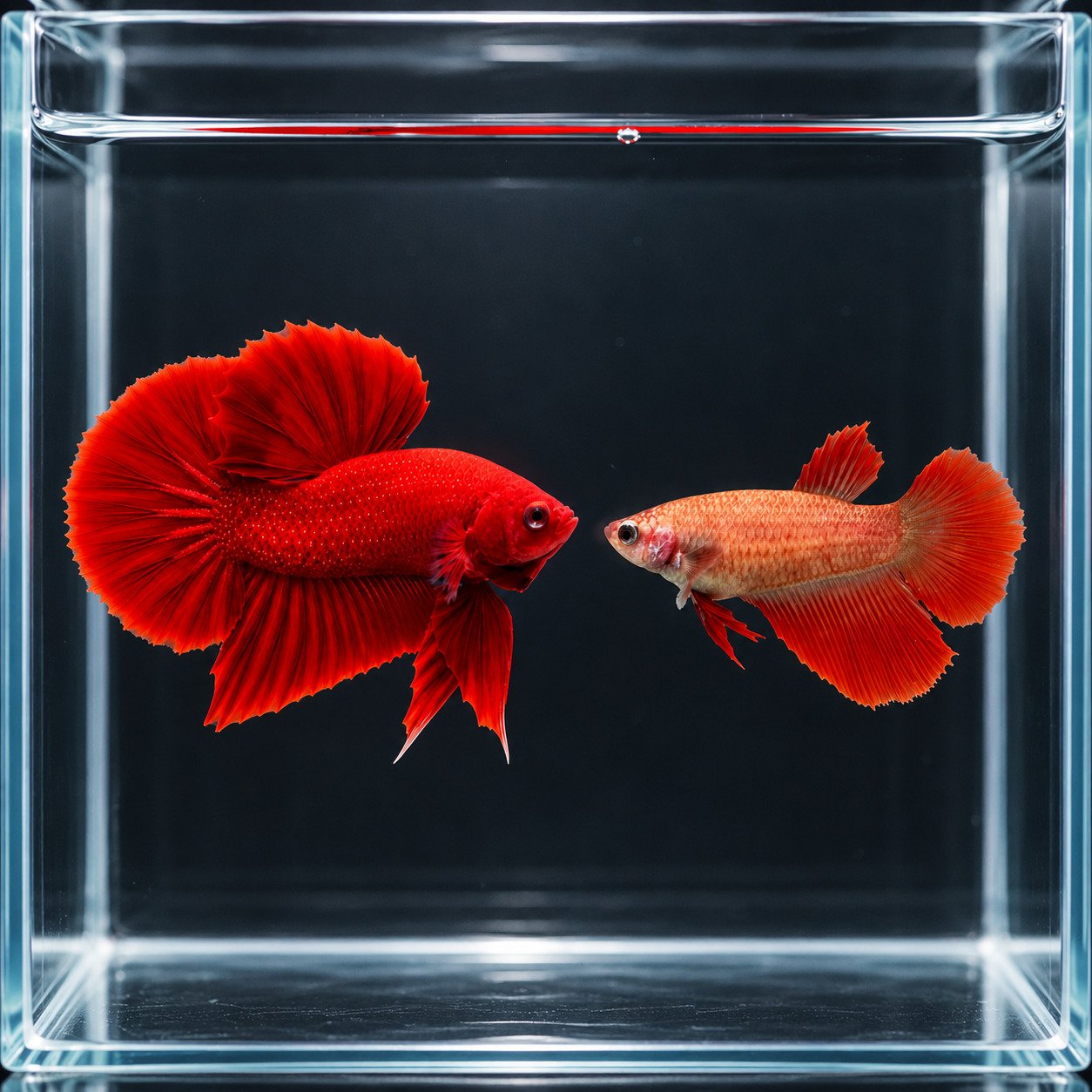 Solid  Red HMPK Betta –Pair – Live Betta Fish