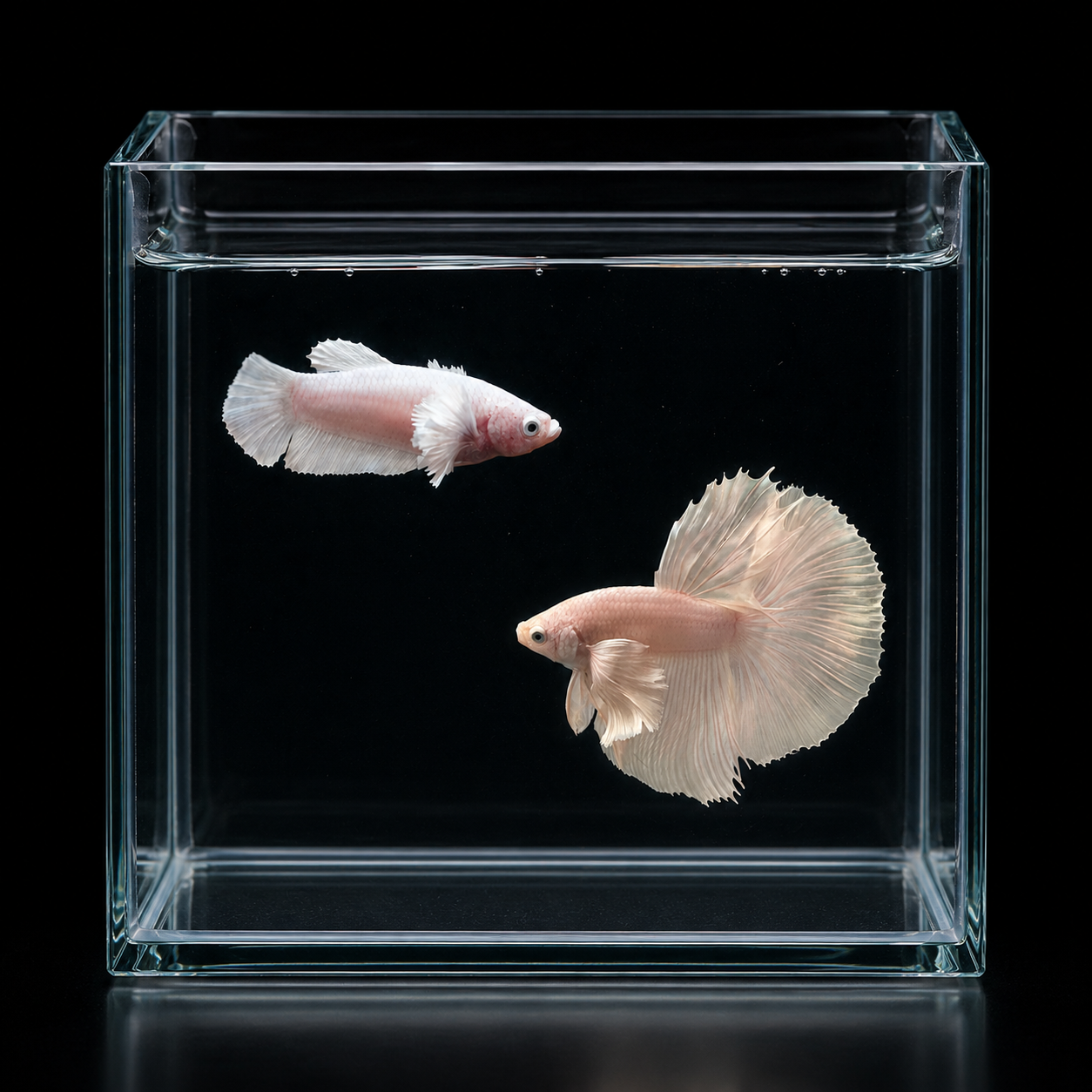 White Platinum Dumbo Ear Betta – Male Female Pair – Live Betta Fish