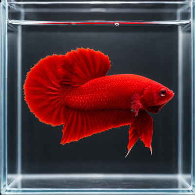 Solid  Red HMPK Betta – Male – Live Betta Fish
